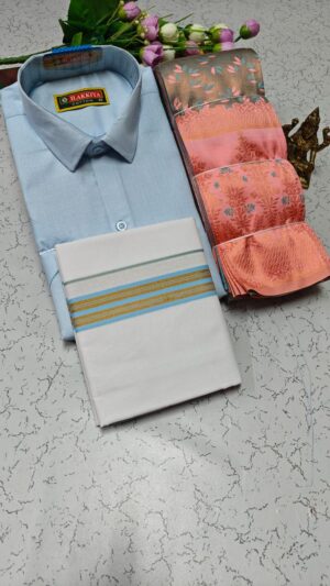 🦋 ELITE BRIDAL PICK &PICK FANCY KUPERA SILK SAREES & COTTON SHIRT WITH SILK COTTON DOTHI MATCHING SET
