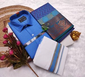 Cotton Blended Heavy Quality shirt & Dhoti, Saree