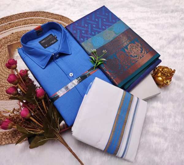 Cotton Blended Heavy Quality shirt & Dhoti, Saree