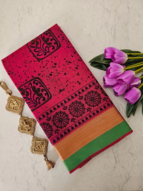 PRINTED WORK MICRO COTTON SAREES - Image 2