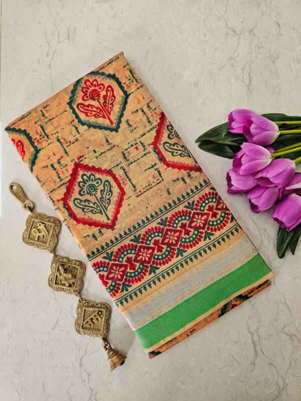 PRINTED WORK MICRO COTTON SAREES - Image 3