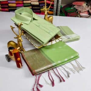 Premium Silk Couple Combo Set (Shirt-Dhoti + Soft Silk Sarees)