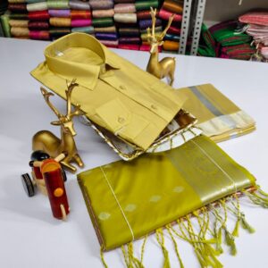 Premium Silk Couple Combo Set (Shirt-Dhoti  + Soft Silk Sarees)