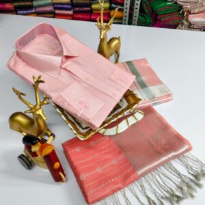 Premium Silk Couple Combo Set (Shirt-Dhoti  + Soft Silk Sarees)
