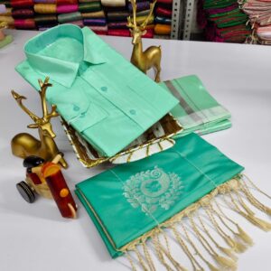 Premium Silk Couple Combo Set (Shirt-Dhoti + Soft Silk Sarees)