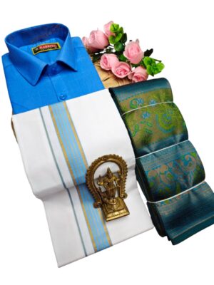 Kubera Pattu Sarees And Cotton Shirt Silk Cotton Dhoti