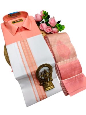 Kubera Pattu Sarees And Cotton Shirt With Silk Cotton Dhoti