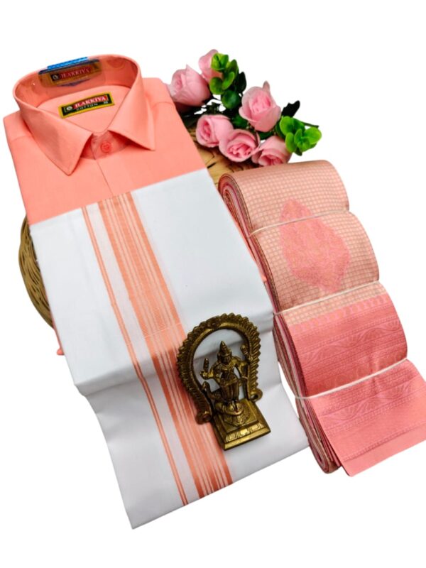 Kubera Pattu Sarees And Cotton Shirt With Silk Cotton Dhoti
