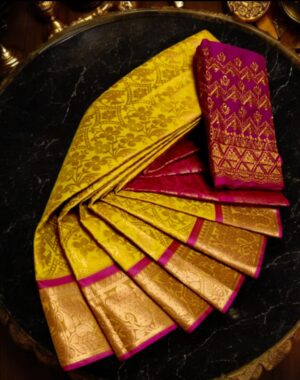 🥰 *KANCHEEPURAM BRIDAL SILK SAREES - SAMUTHRIKA WEDDING COLLECTIONS WITH GRAND DESIGNER AARI WORK BLOUSE* 🥰