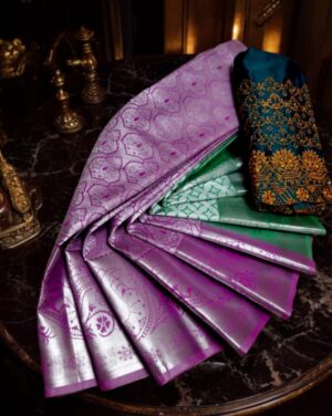 🥰 *KANCHEEPURAM BRIDAL SILK SAREES - SAMUTHRIKA WEDDING COLLECTIONS WITH GRAND DESIGNER AARI WORK BLOUSE* 🥰