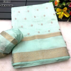Soft chandari silk saree